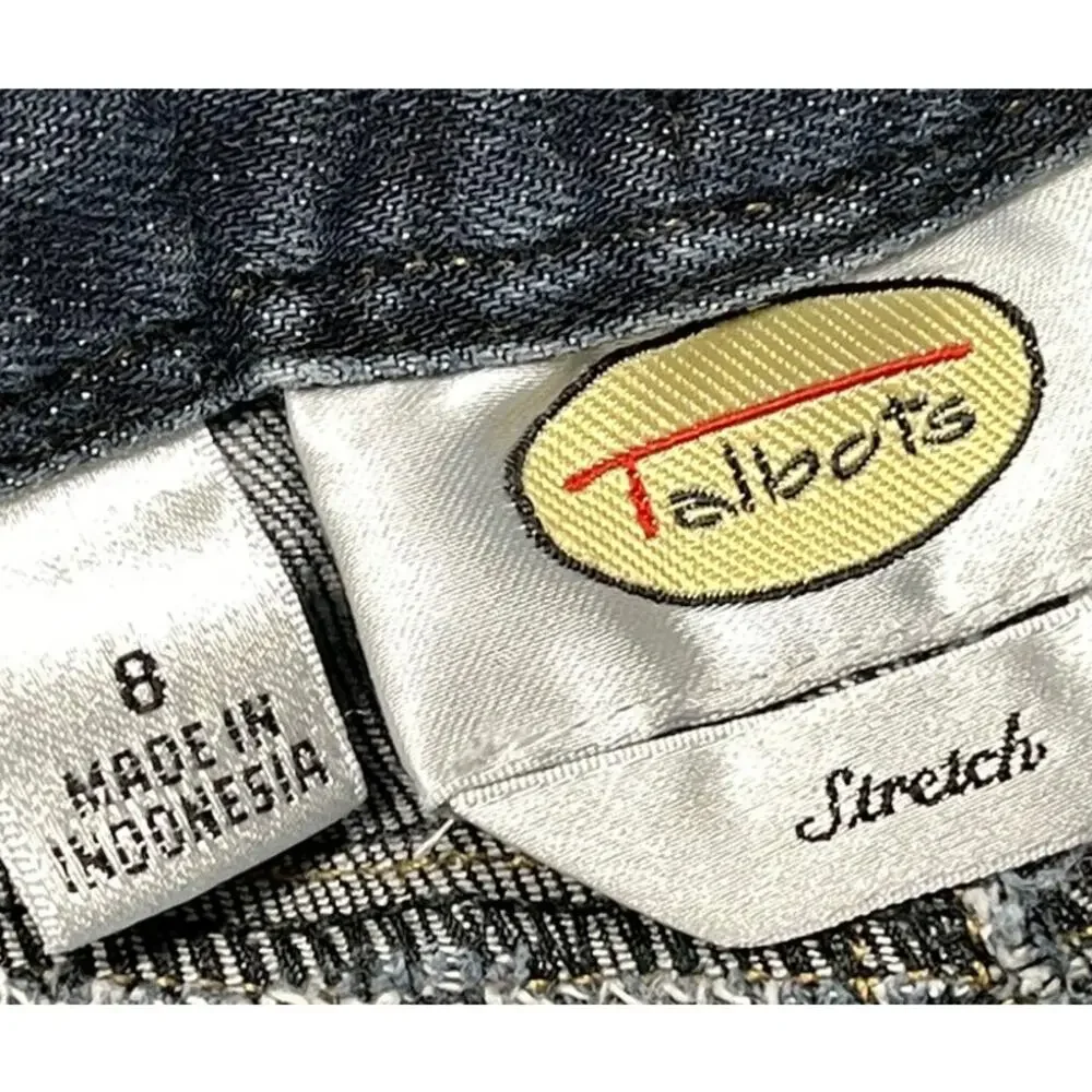 TALBOTS Bootcut Jeans Women Size 8 Dark Wash Blue Denim Mid Rise Cotton Blend